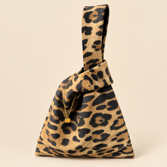 Japanese Knot Bag in cotone animalier