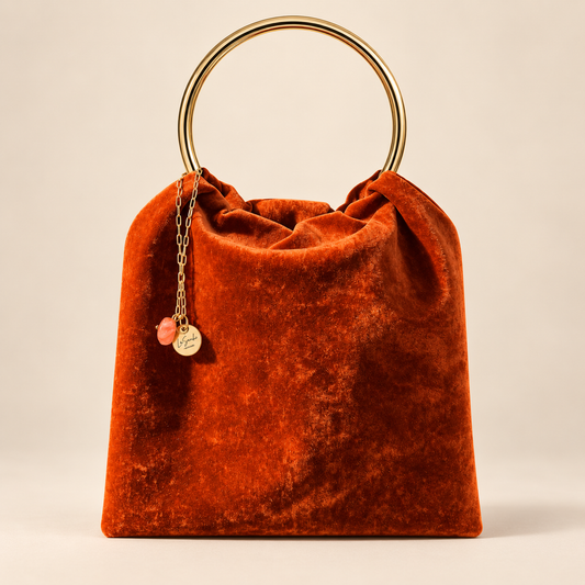 Ring Bag in velluto arancio bruciato
