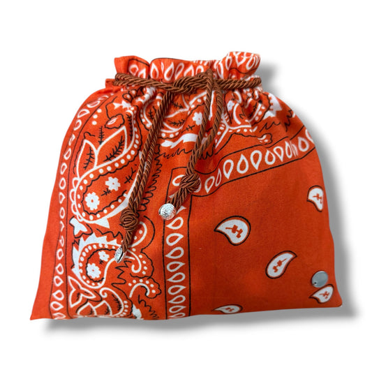 Mini Bag Bandana Arancione con Tracolla in Cordoncino